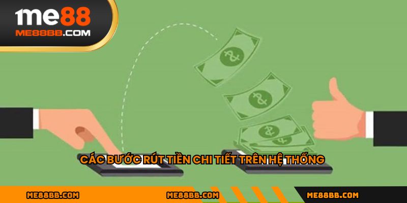 Các bước rút tiền chi tiết trên hệ thống